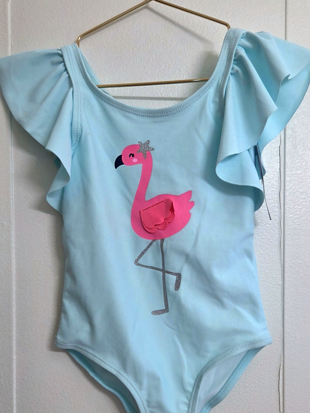 Flamingo One-Piece Swimsuit with Moveable Wing